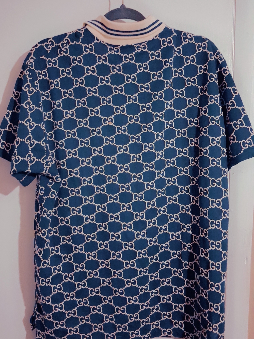 This is a Gucci GG Monogram Jacquard Polo Shirt - Picture 8 of 9